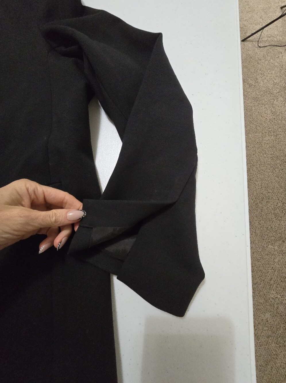 Spanx Perfect Collarless Blazer Black Ponte Knit Women's 1X Career Office Jacket - Picture 10 of 12